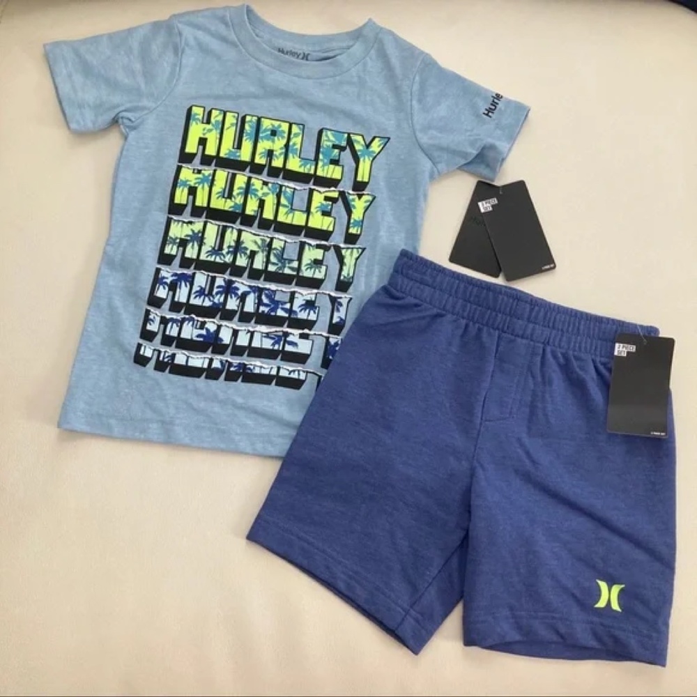 Hurley neon cute shorts set